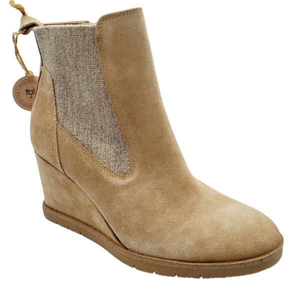 Sofft Monica Barley Suede Wedge Wool Gore Aqua Sofft Sealed Seams Size 8M NWT - Picture 1 of 10
